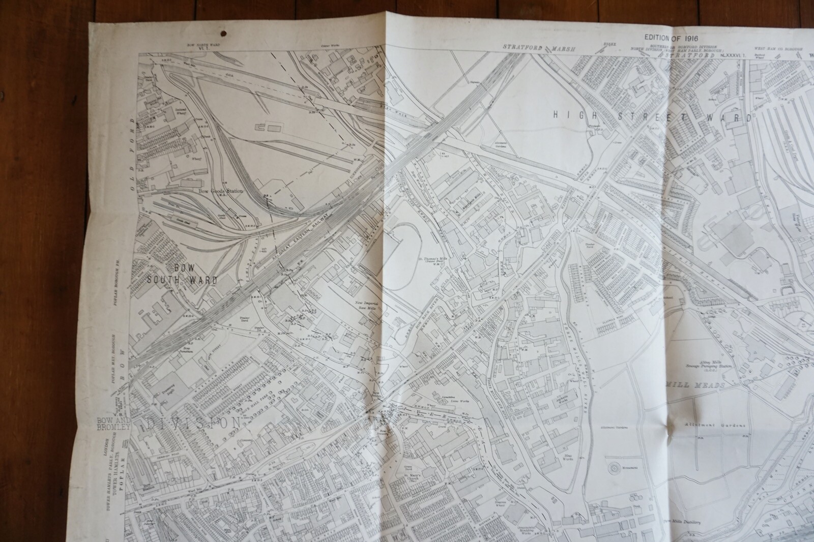 1916 Bromley GER Midland Rly London Tilbury Southend Junction OS Railway Map