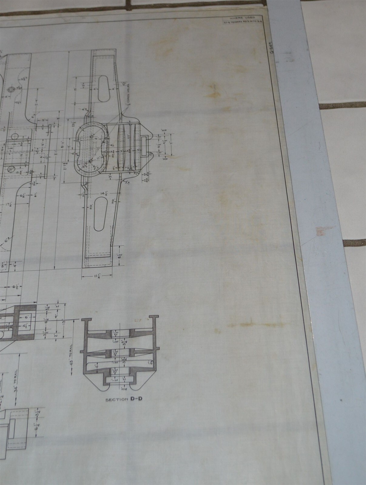 Original 1930 5ft+ Northern Pacific Railroad Blueprint Locomotive Tender Frame