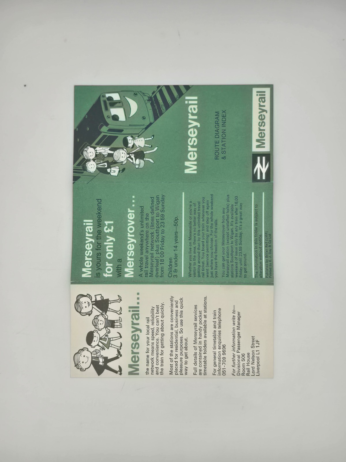 1977-79 Merseyrail Route Diagram & Station Index Map Liverpool Underground BR LM
