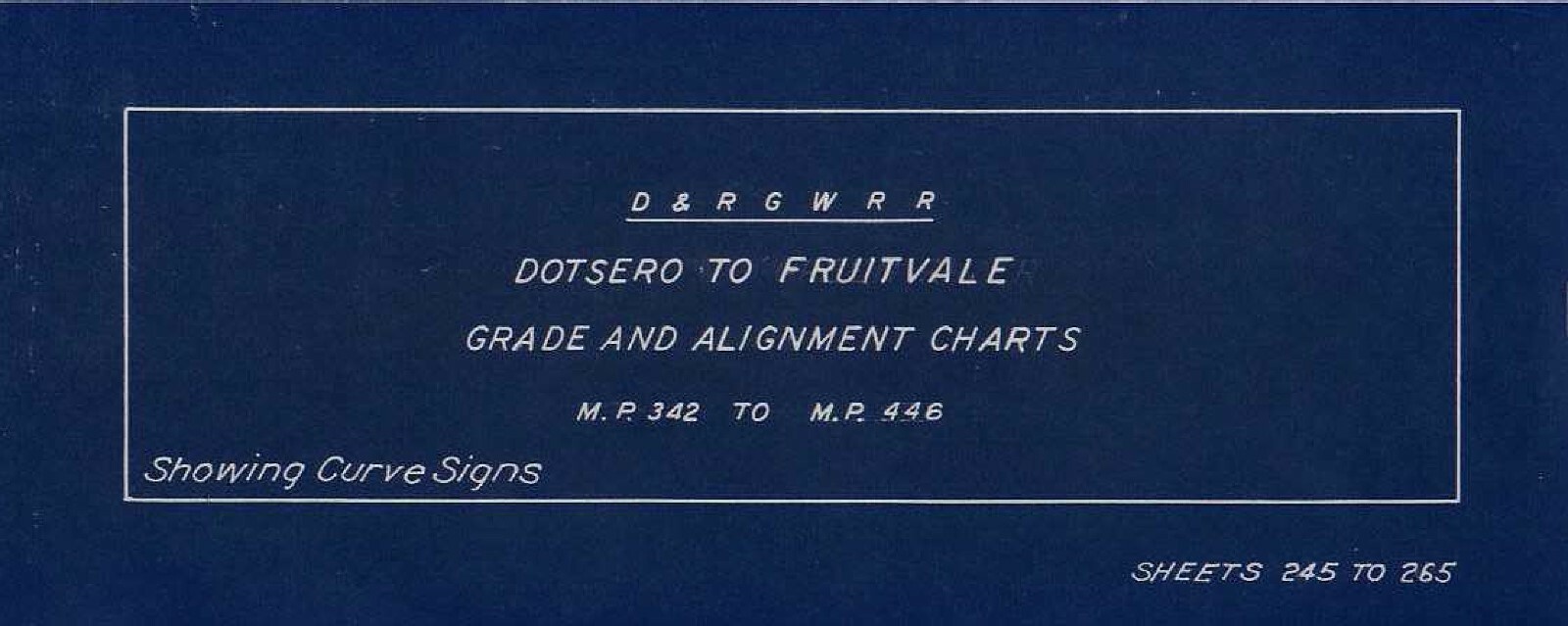Denver & Rio Grande Western RR 1970 Dotsero to Fruitvale Track Chart PDF on DVD