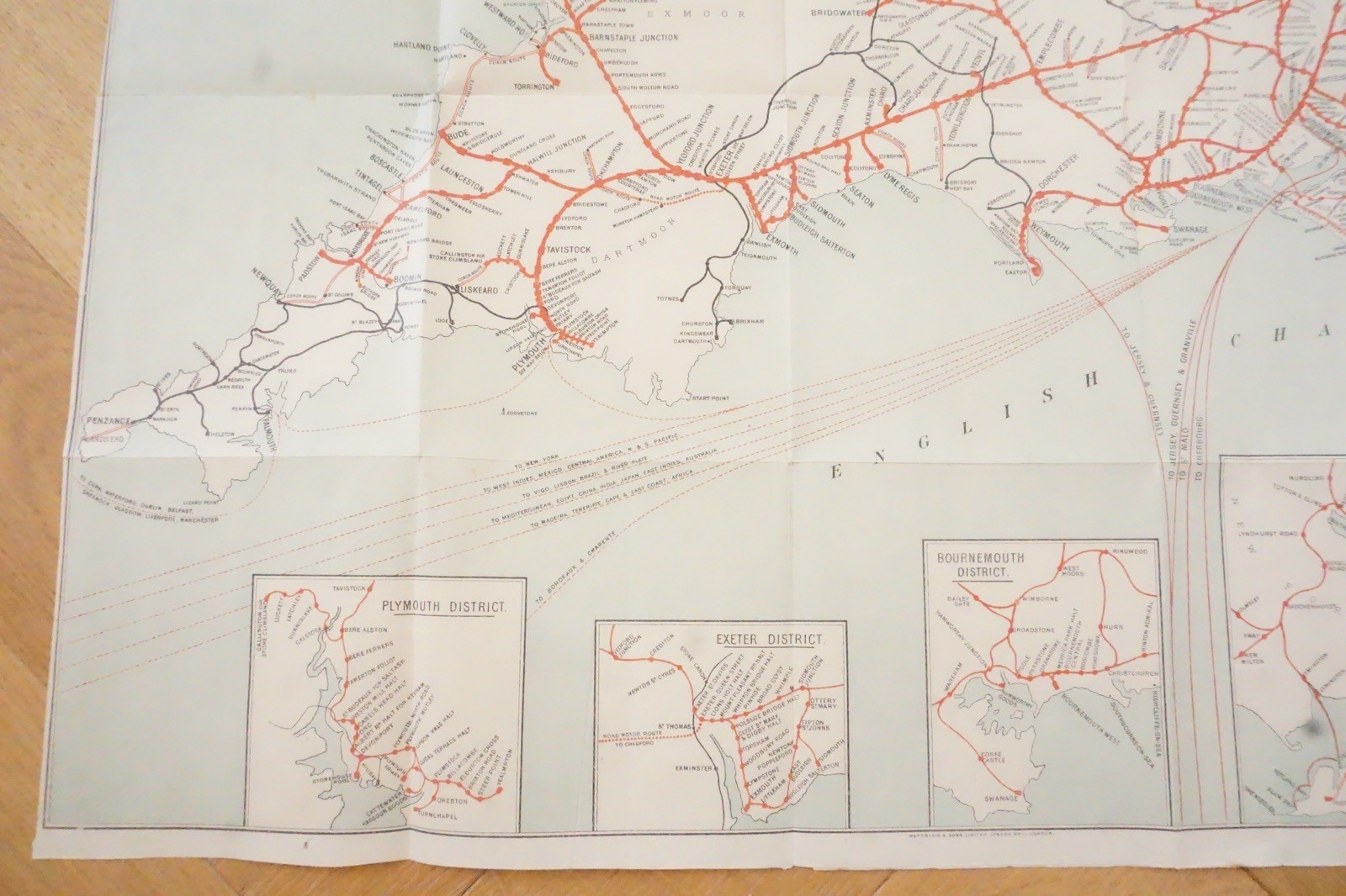 1905 London & South Western Railway Original Railway Map L&SWR