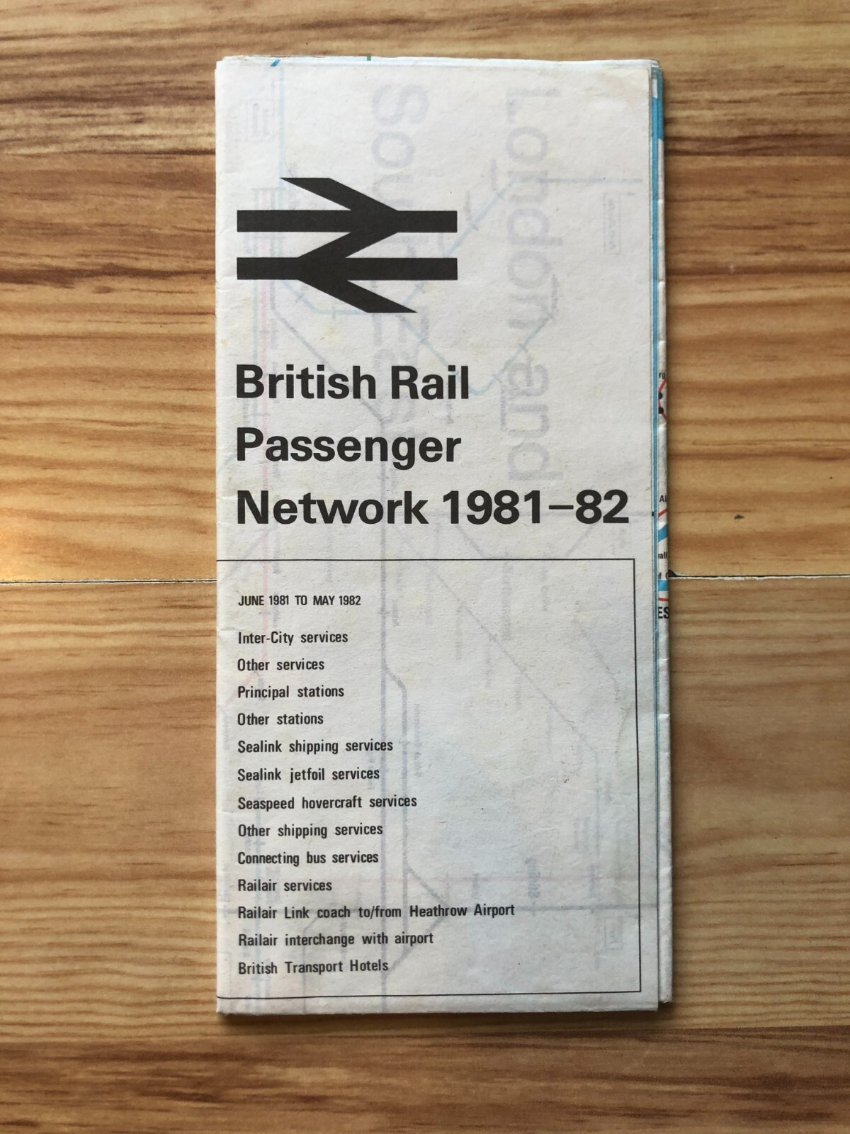British Rail Passenger Network 1981-82 large scale map, folded