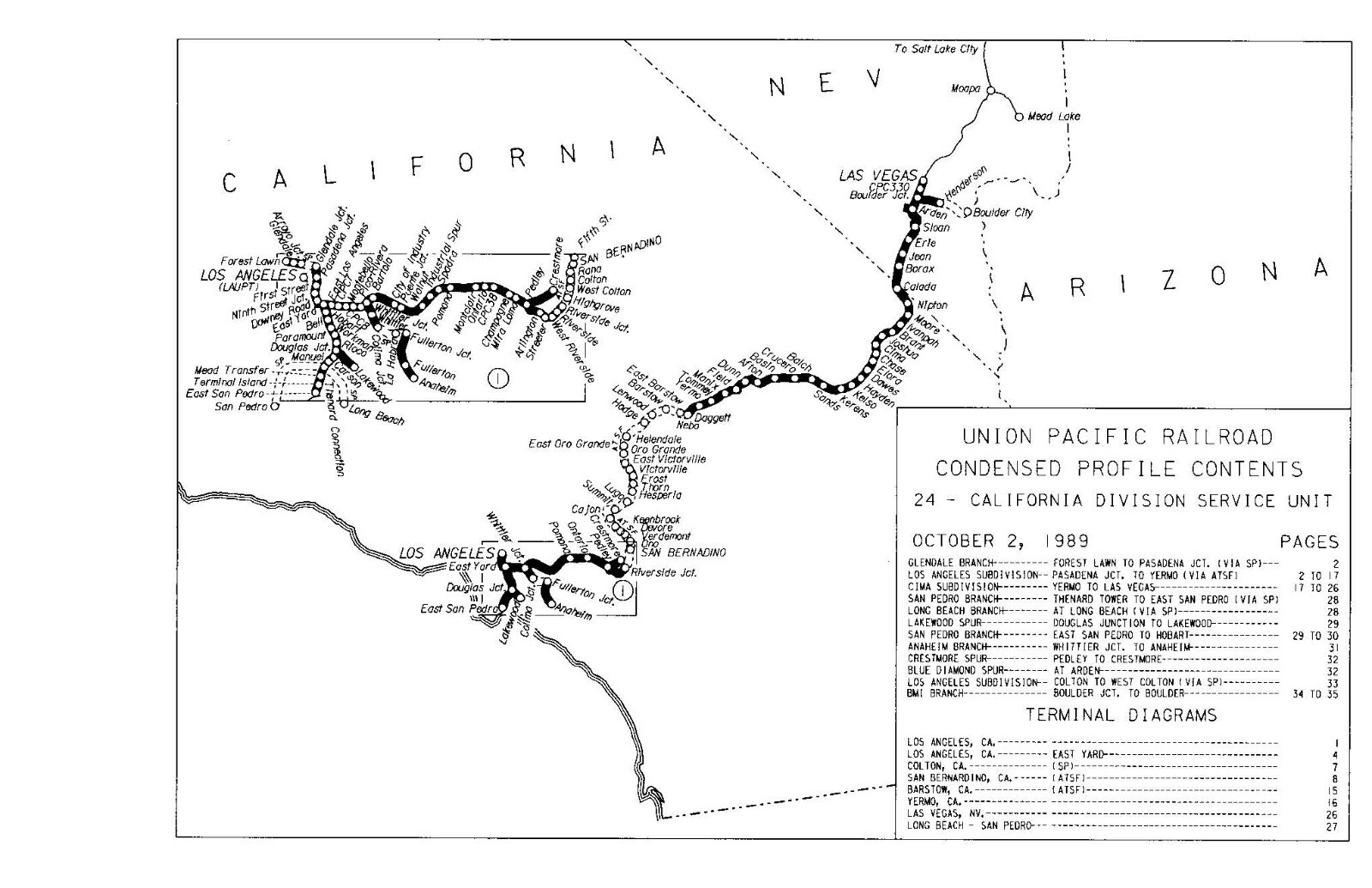 Union Pacific 1989 California Division – 24 Condensed Profile PDF Pages on DVD