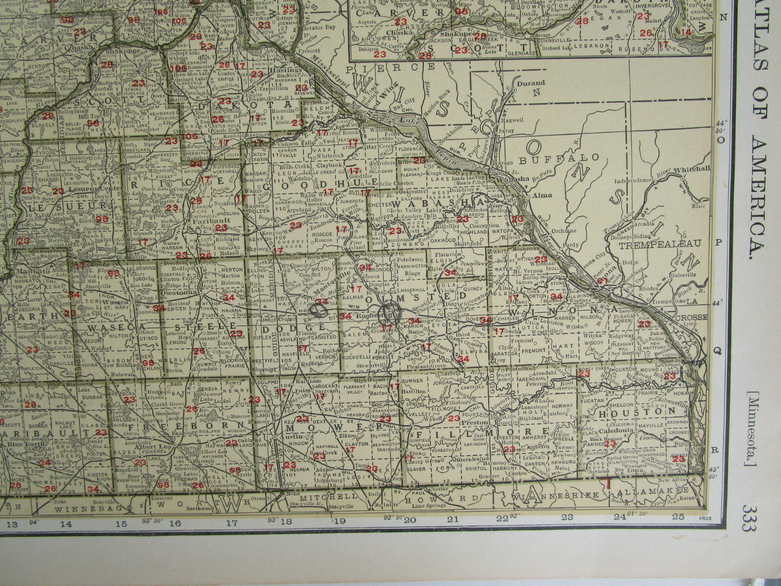 MN 1924 MINNESOTA STEAM RAILROAD Map. SPIRIT LAKE TRANSER RR; HILL CITY RR