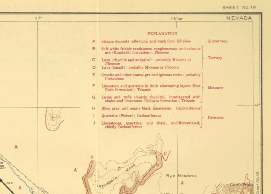 1915 Southern Pacific RR Map Beowawe Gate Nevada Hot Springs Crescent Valley