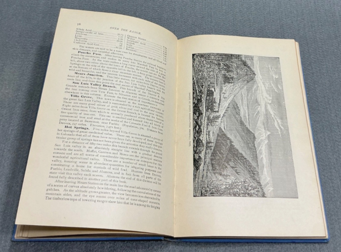 1899 DENVER RIO GRANDE RAILROAD COLORADO-CALIFORNIA WESTERN GUIDEBOOK w/RARE MAP