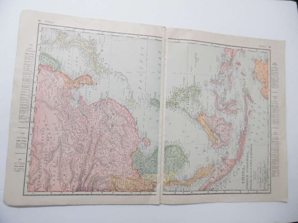 1898 Burlington Cedar Rapids Northern Railway Spanish American War Atlas Antique
