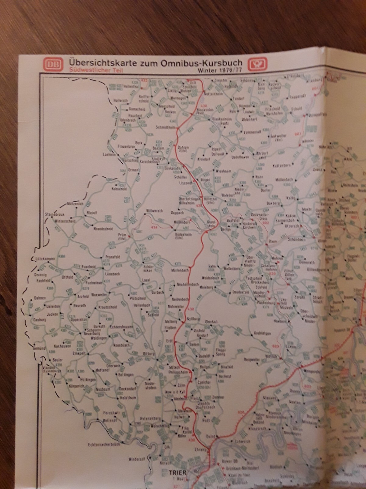 Germany – DB Railway And Bus Map 1976/77