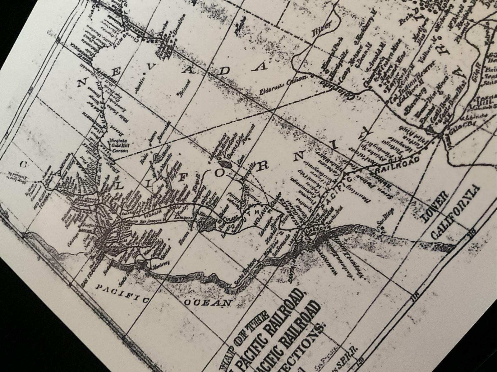 Central Pacific Railroad Southern Pacific Route Map 1881