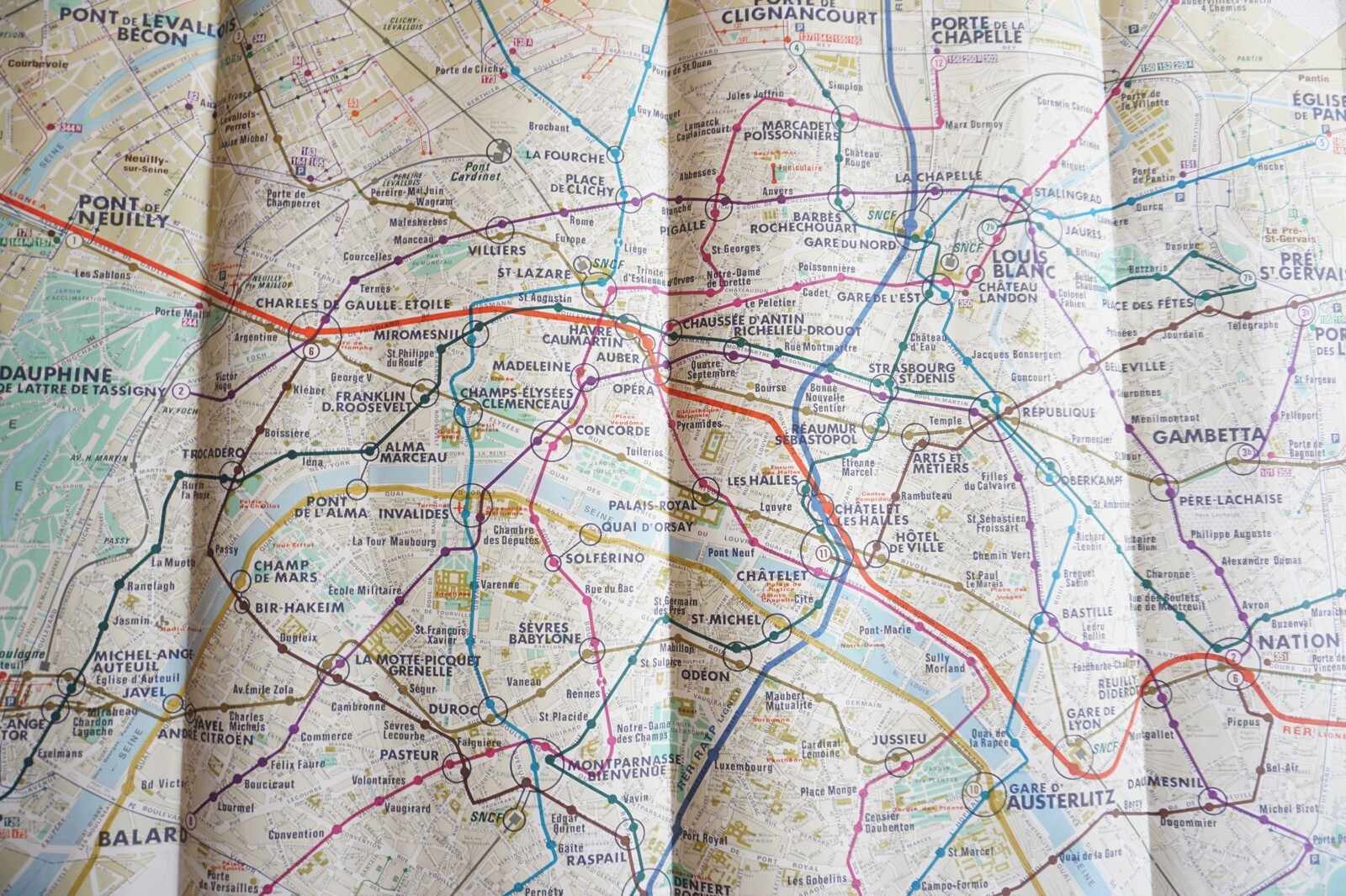 1982 France RATP Metro Underground Tube Map Railway Quad Poster