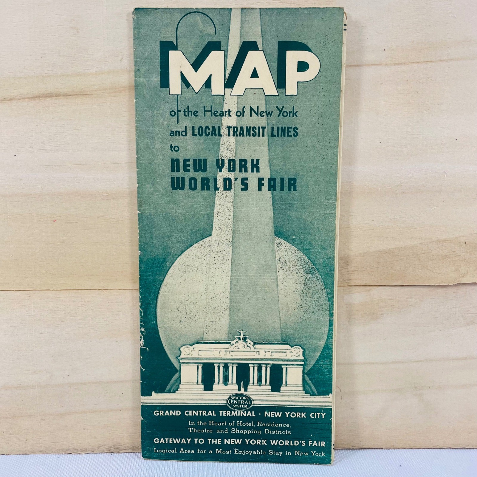 1940 New York World’s Fair Map Local Transit New York Central System Brochure