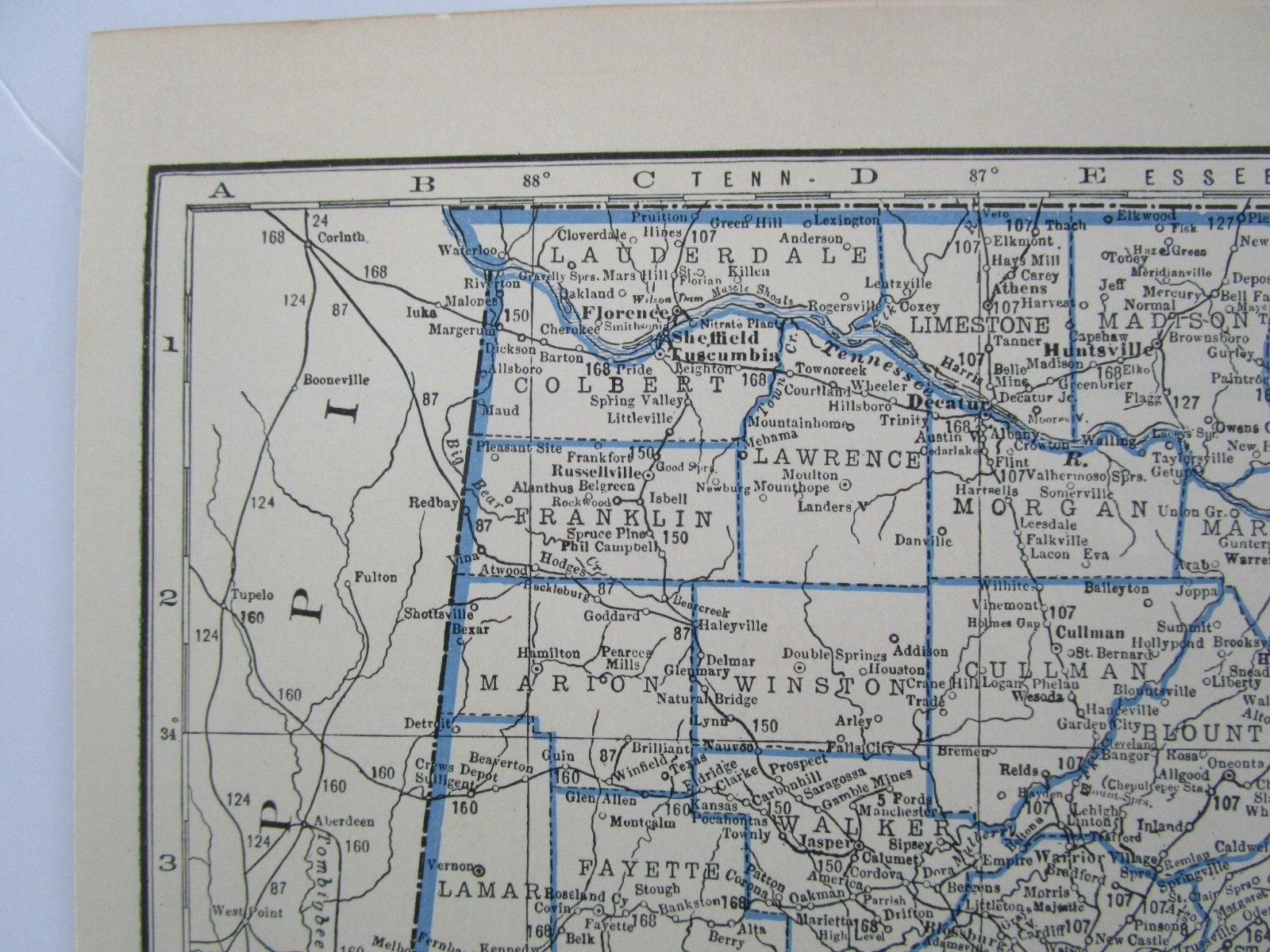 AZ AL GREAT DEPRESSION era 1931 ARIZONA RAILROAD Map NACOZARI RR or ALABAMA