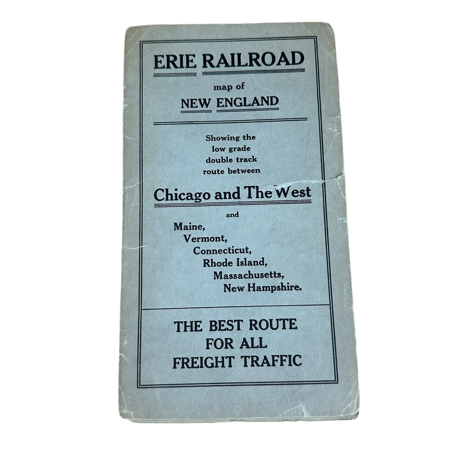Antique Erie Railroad Map of New England Chicago & the West Booklet 1920s? FLAWS