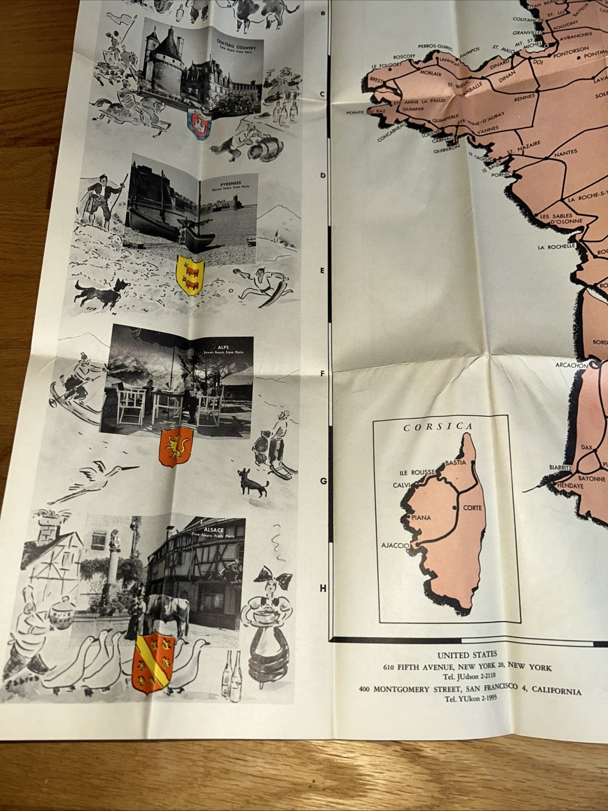 Vintage RAILROAD MAP OF FRANCE AND EUROPE, French National Railroad