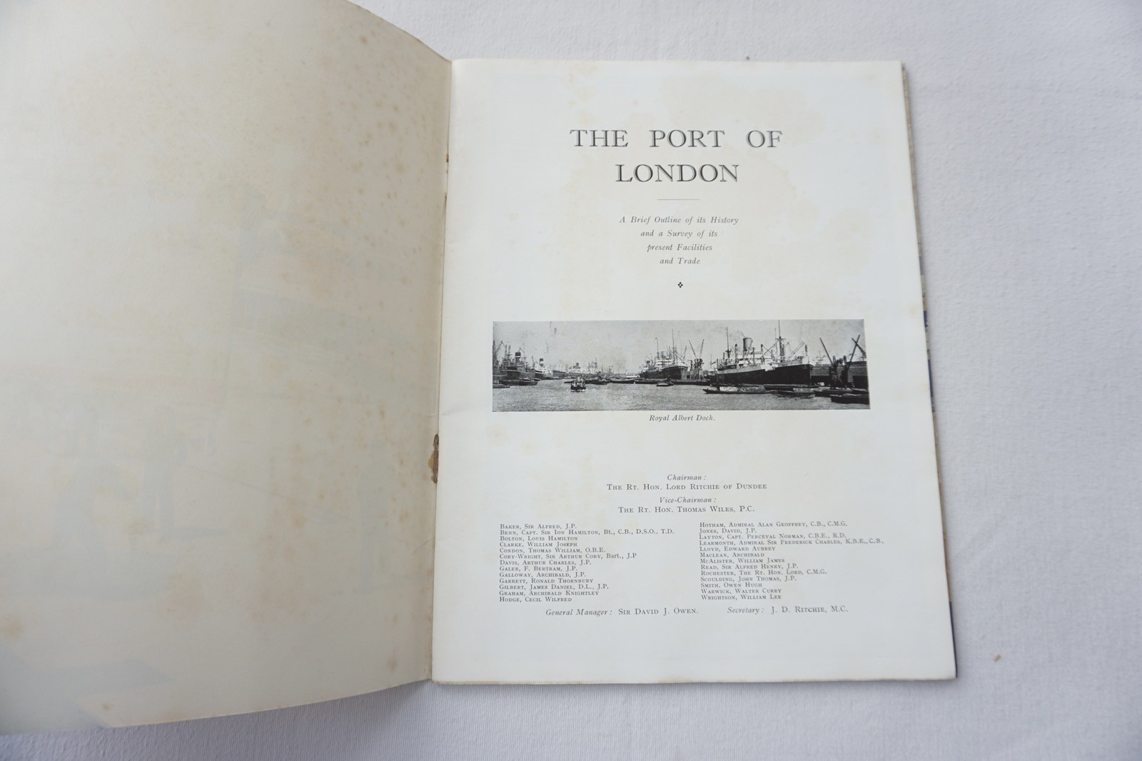 1936 Port of London Publicity Book & Map of Docks River Thames India Tilbury