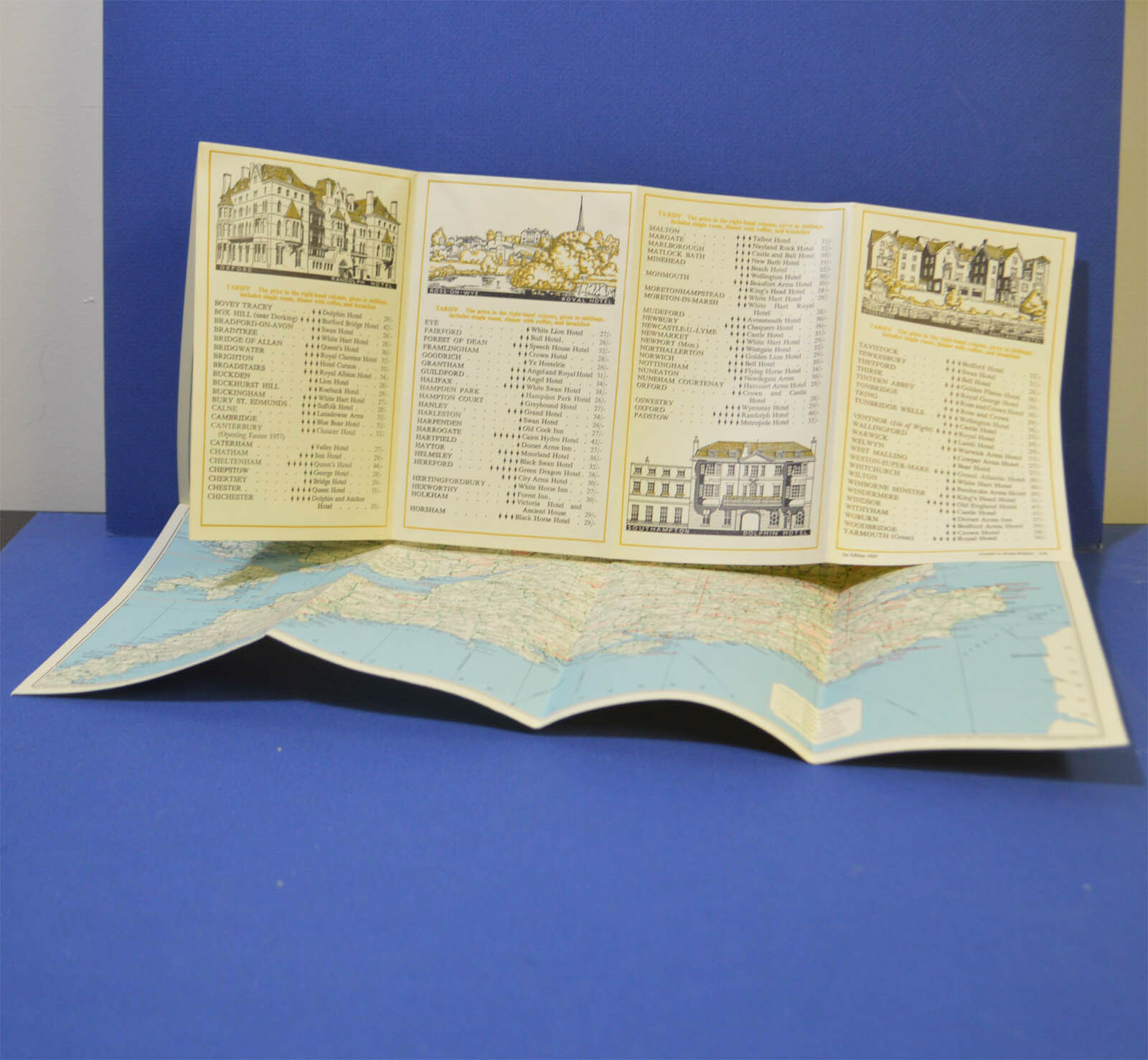 ROAD MAP OF GREAT BRITAIN from CANADIAN PACIFIC CP C.P. 1957