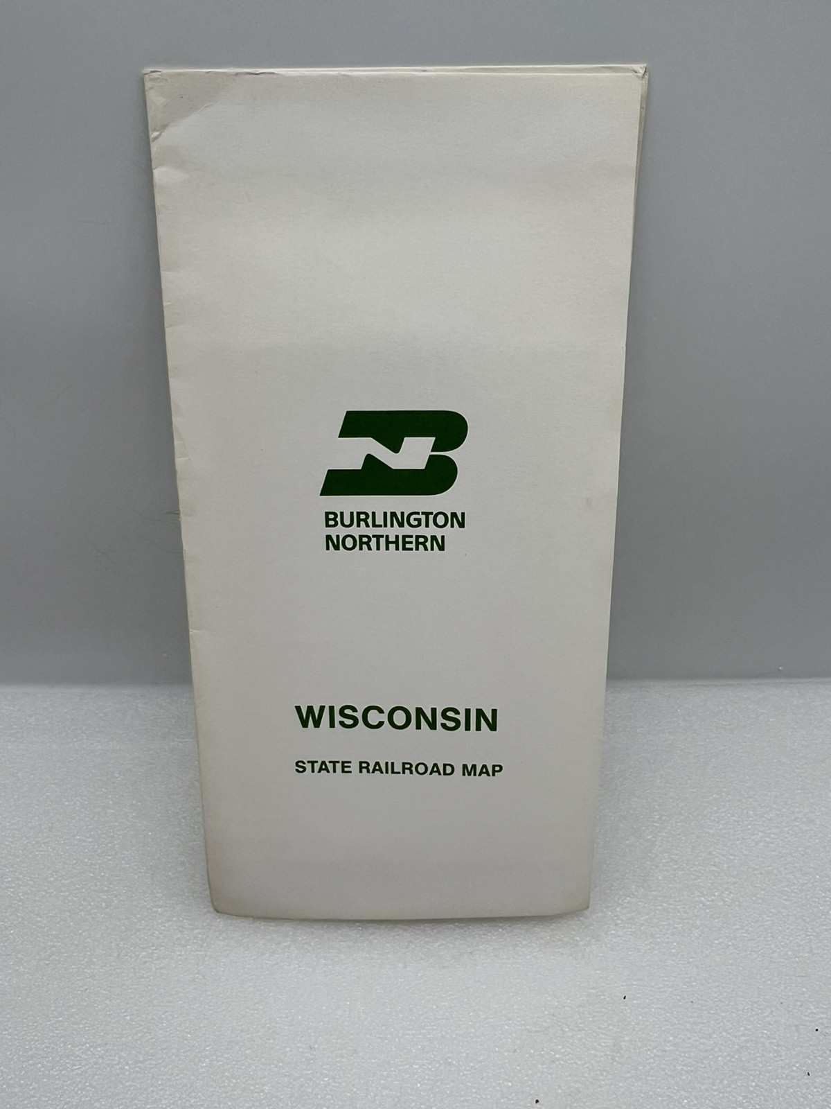 Large Burlington Northern State Railroad Map of Wisconsin 1983