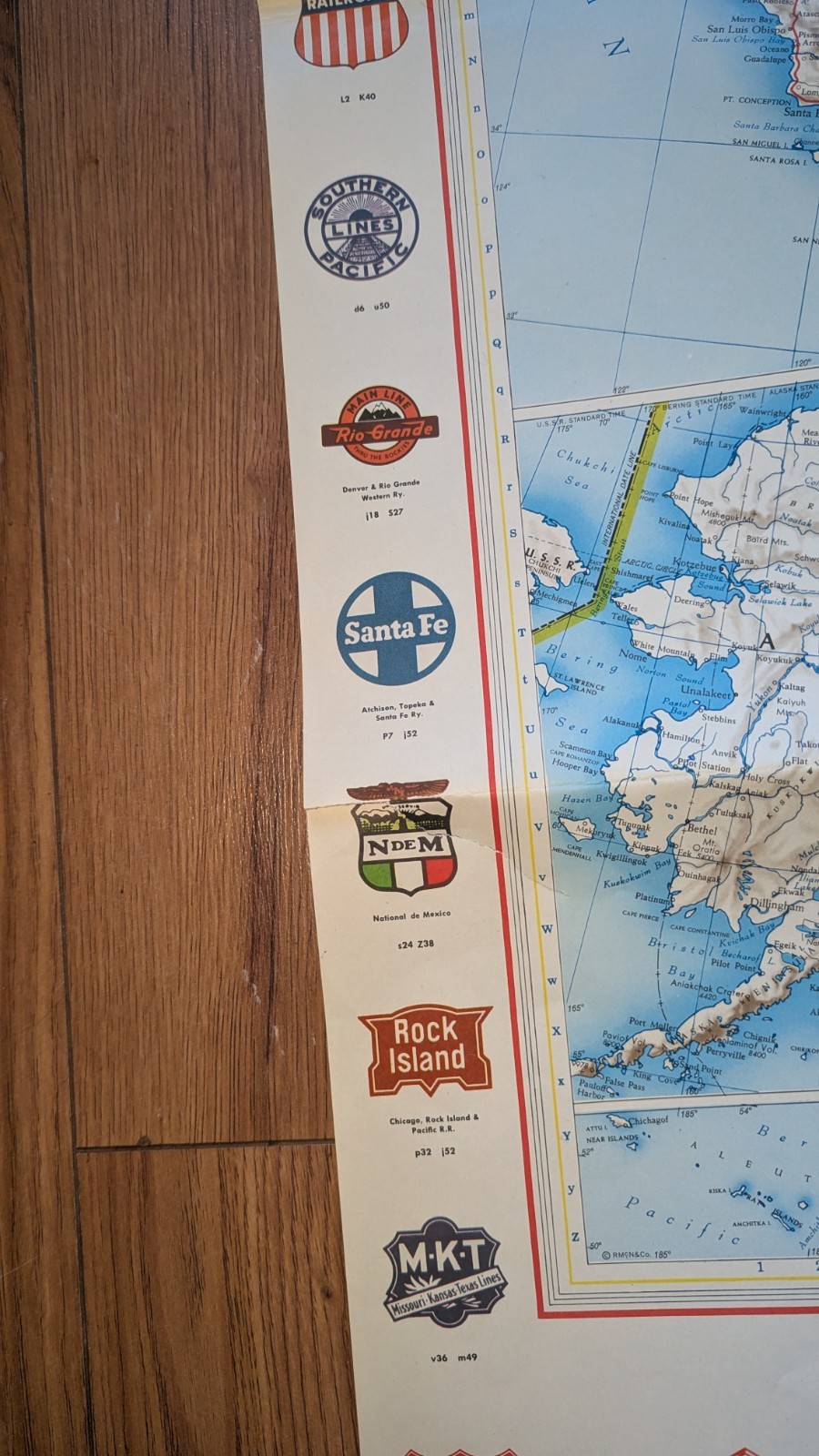 Vintage 1958-’66 No.950 Lionel Railroad Map-United States, Rand McNally, 37 x 52