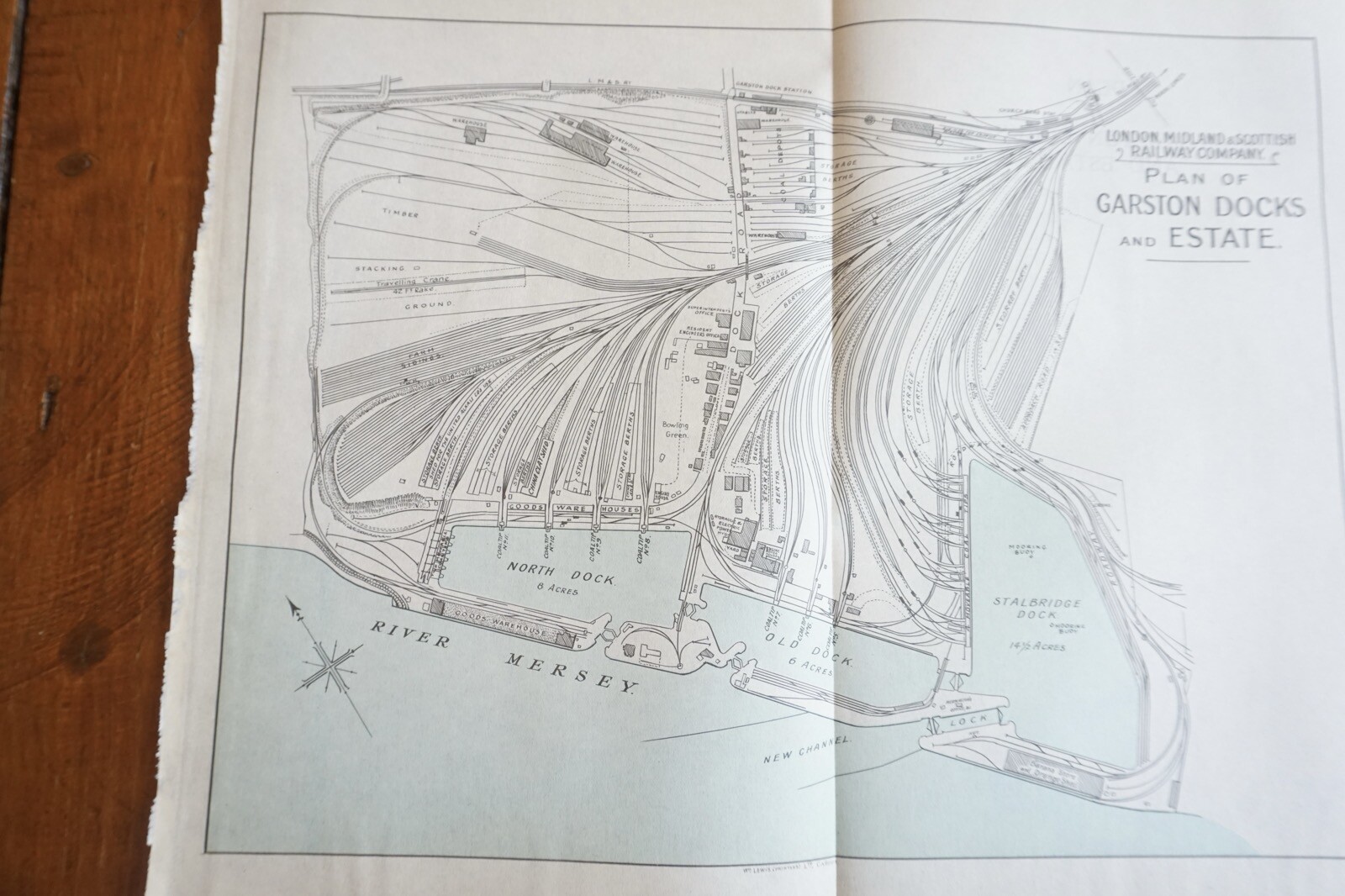 1930s Garston Docks LMS Port Railway Map