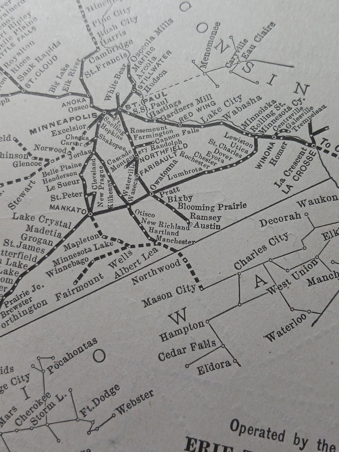 1897 The Northwestern Telephone Exchange Co. Map North & South Dakota Minnesota