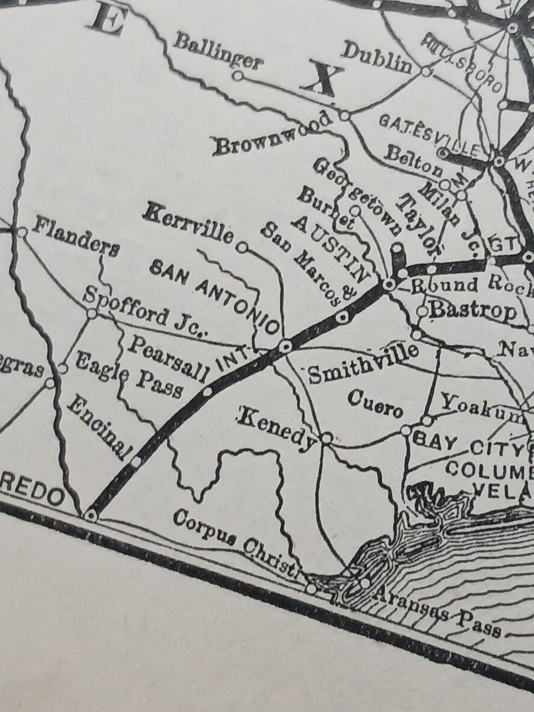 ~1904 Train Route Map MISSOURI PACIFIC RAILWAY Lines Great Northern Railroad