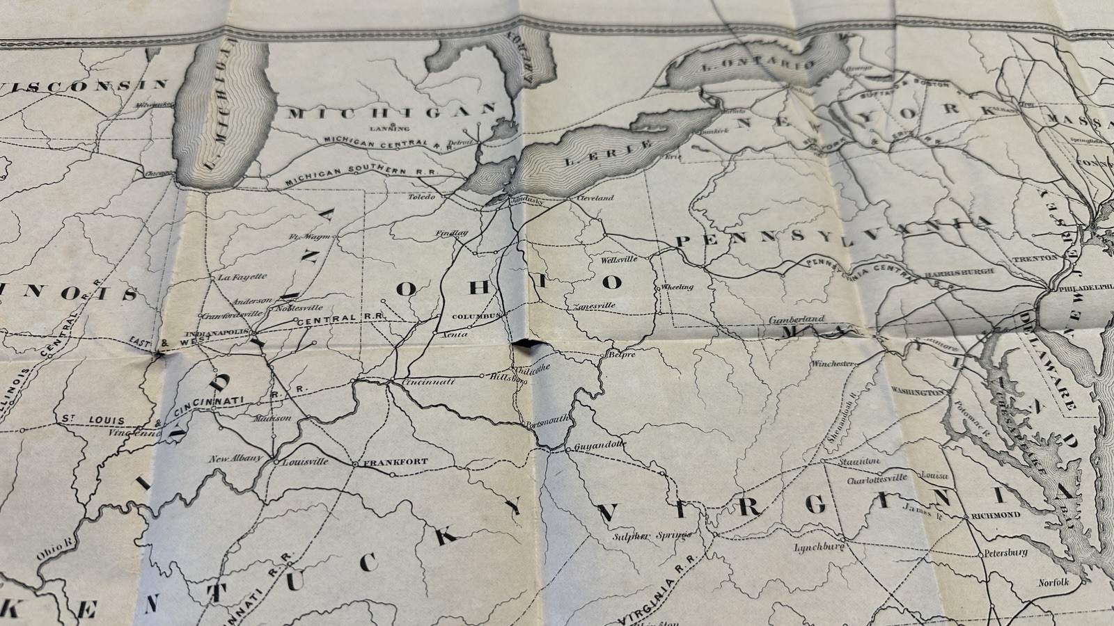 1851 U.S. Railroad Map – Pre-Civil War Western Expansion RARE 25×21” De Bow