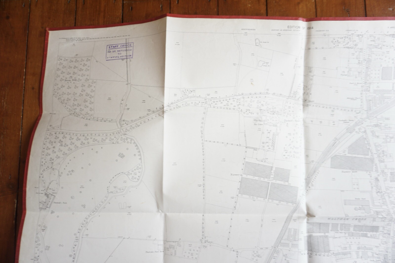 1914 Waltham Cross Tramway GER London OS Railway Map