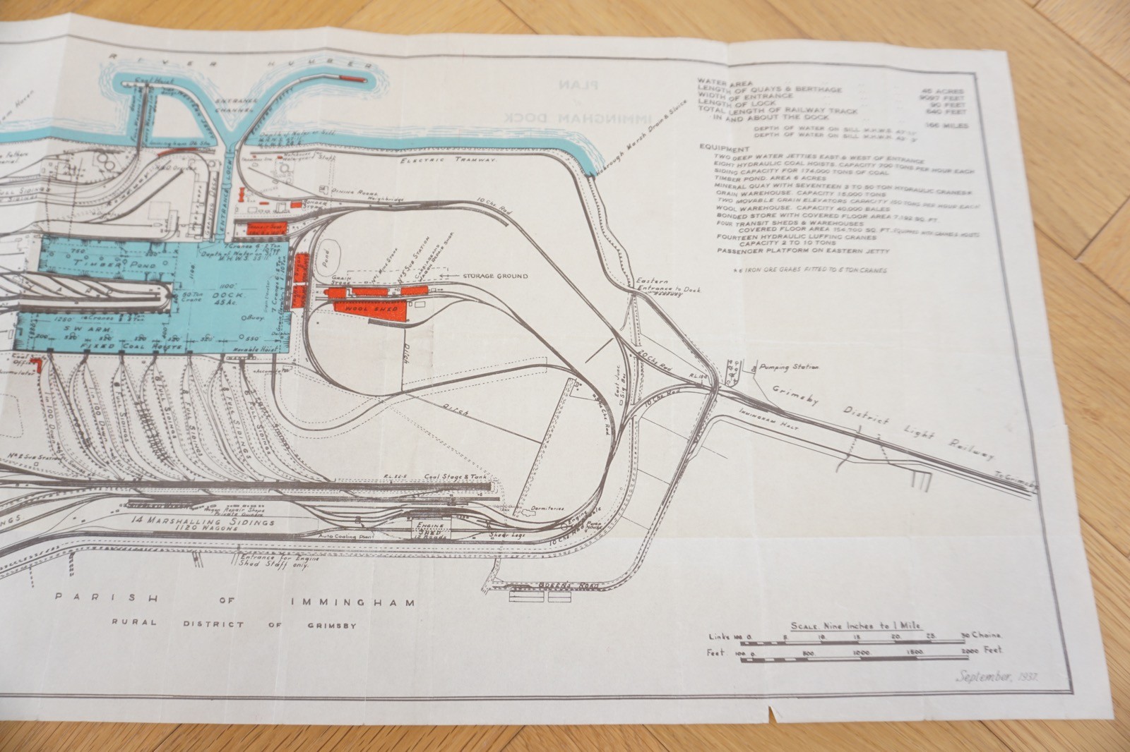 Sept 1937 LNER Immingham Docks Railway Plan Map
