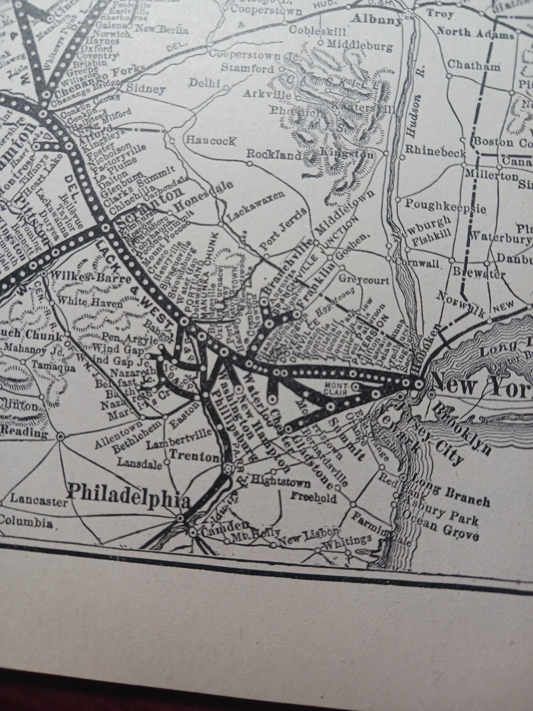 ~1904 Vintage Railway Map LACKAWANNA & WESTERN RAILROAD All Routes & Stations