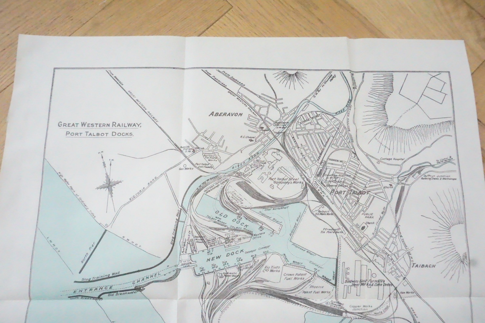 1928 GWR Port Talbot Docks Railway Map