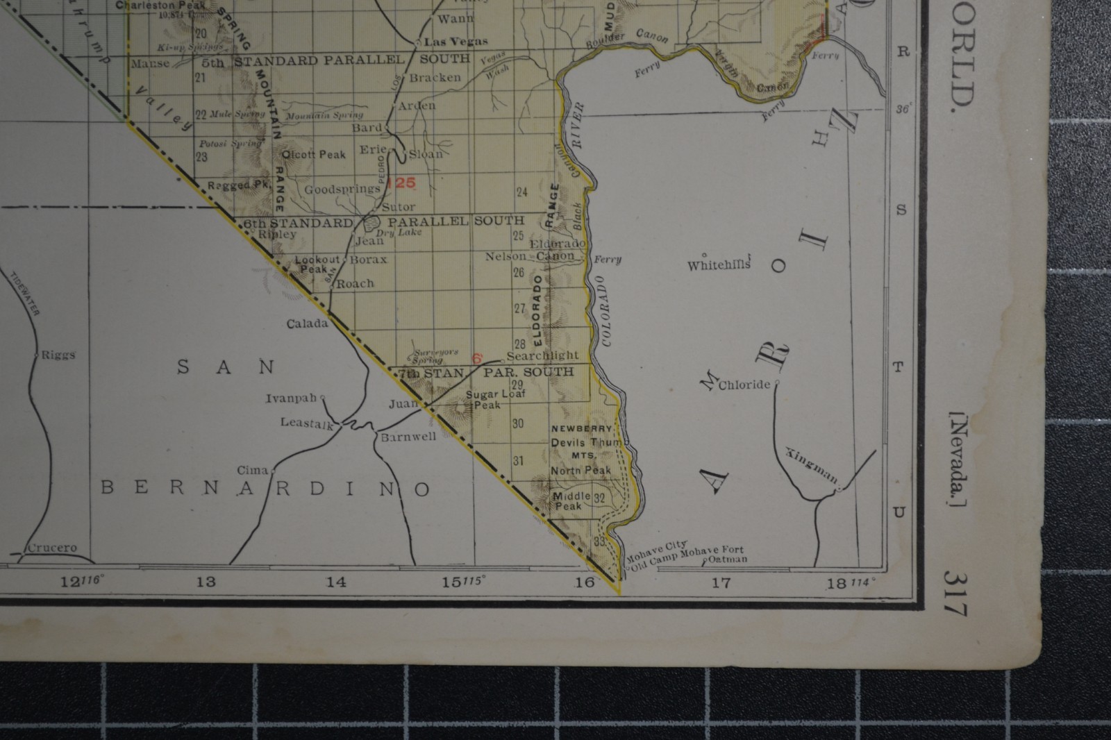 NEVADA – 1912 – RAND-McNALLY NEW COMMERCIAL ATLAS – SHOWS ALL RAILROADS