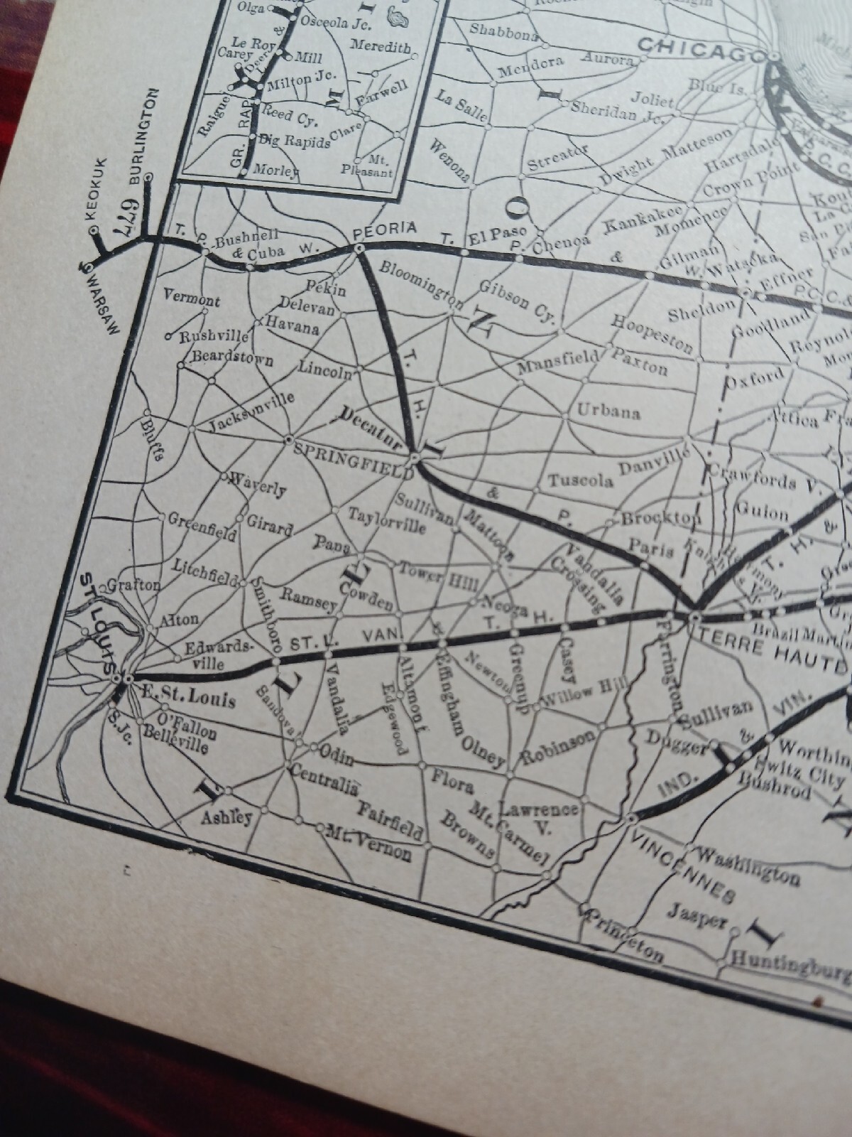 ☆1895 train map PENNSYLVANIA railroad lines west of Pittsburgh route station