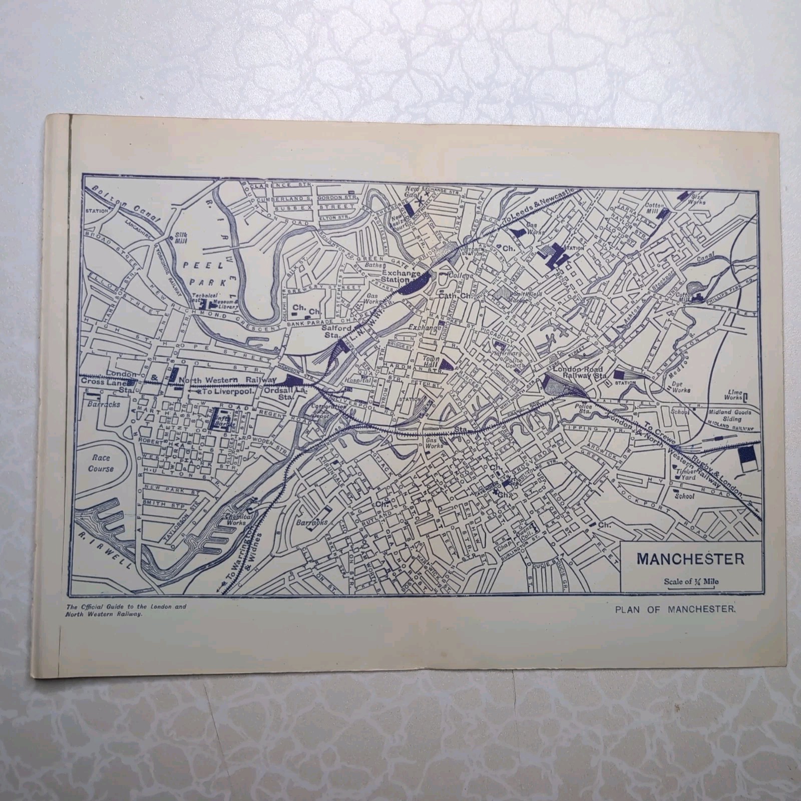 Original 1912 London And North Western Railway Plan Map Of Manchester