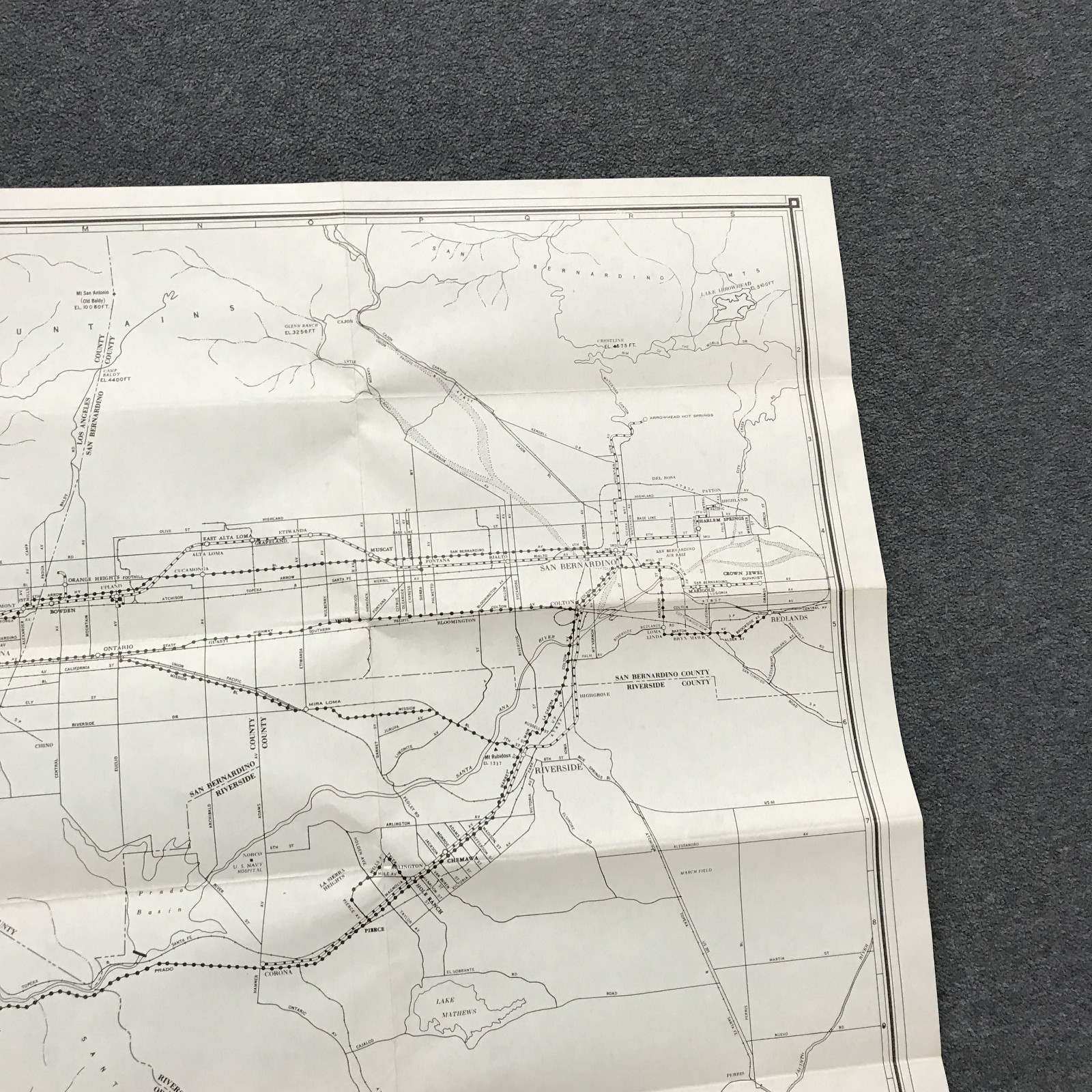 A Map Of Pacific Electric Lines In Southern California – 1952 – System Map