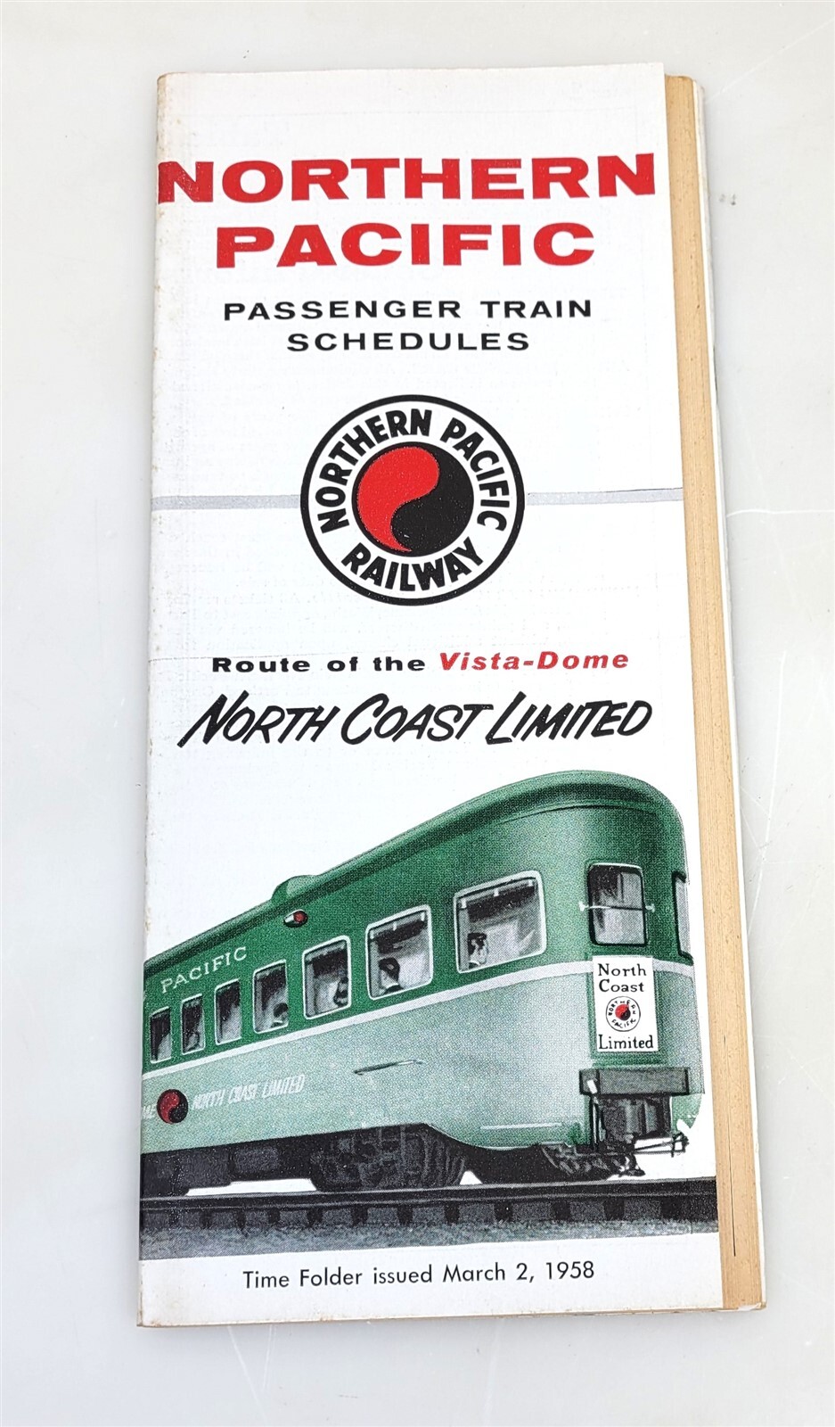 1958 Northern Pacific Railroad Passenger Train Schedule Book North Coast ~ T109C