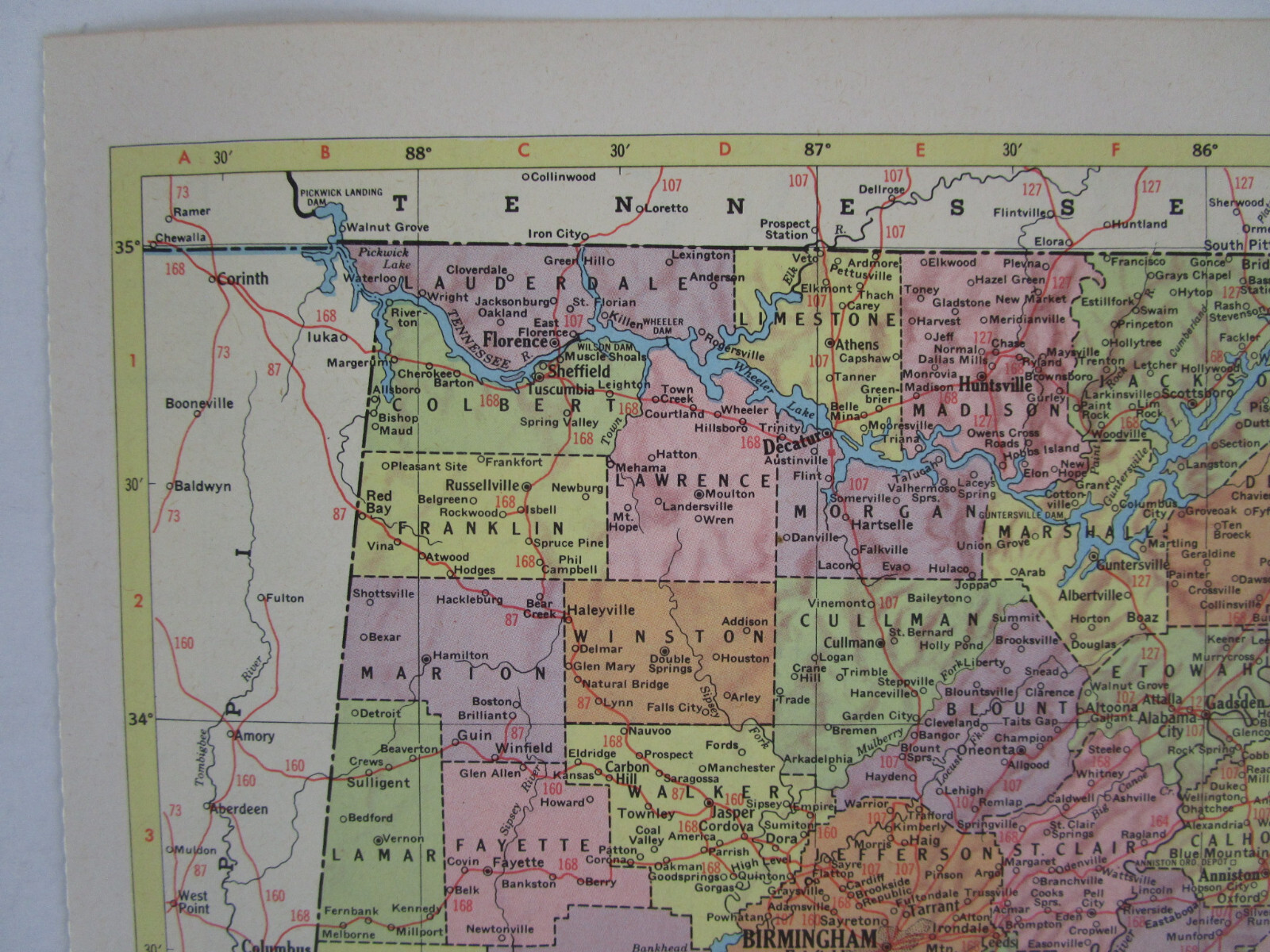 AZ AL 1959 ARIZONA Topographic RAILROAD Map APACHE RR ~or~ ALABAMA. TUSKEGEE RR