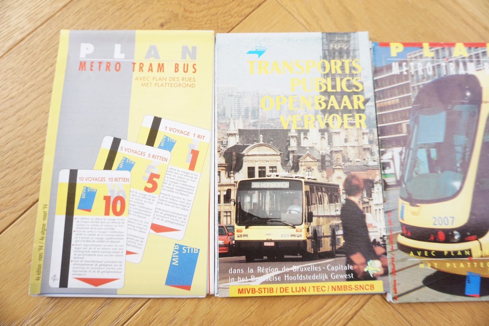 1990s Belgium Brussels Tram Tramways Railway Bus Map x4