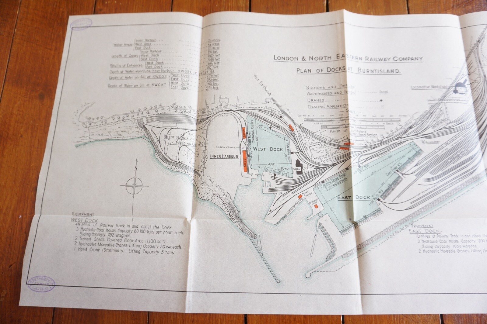 1932 LNER Burntisland Docks Railway Map