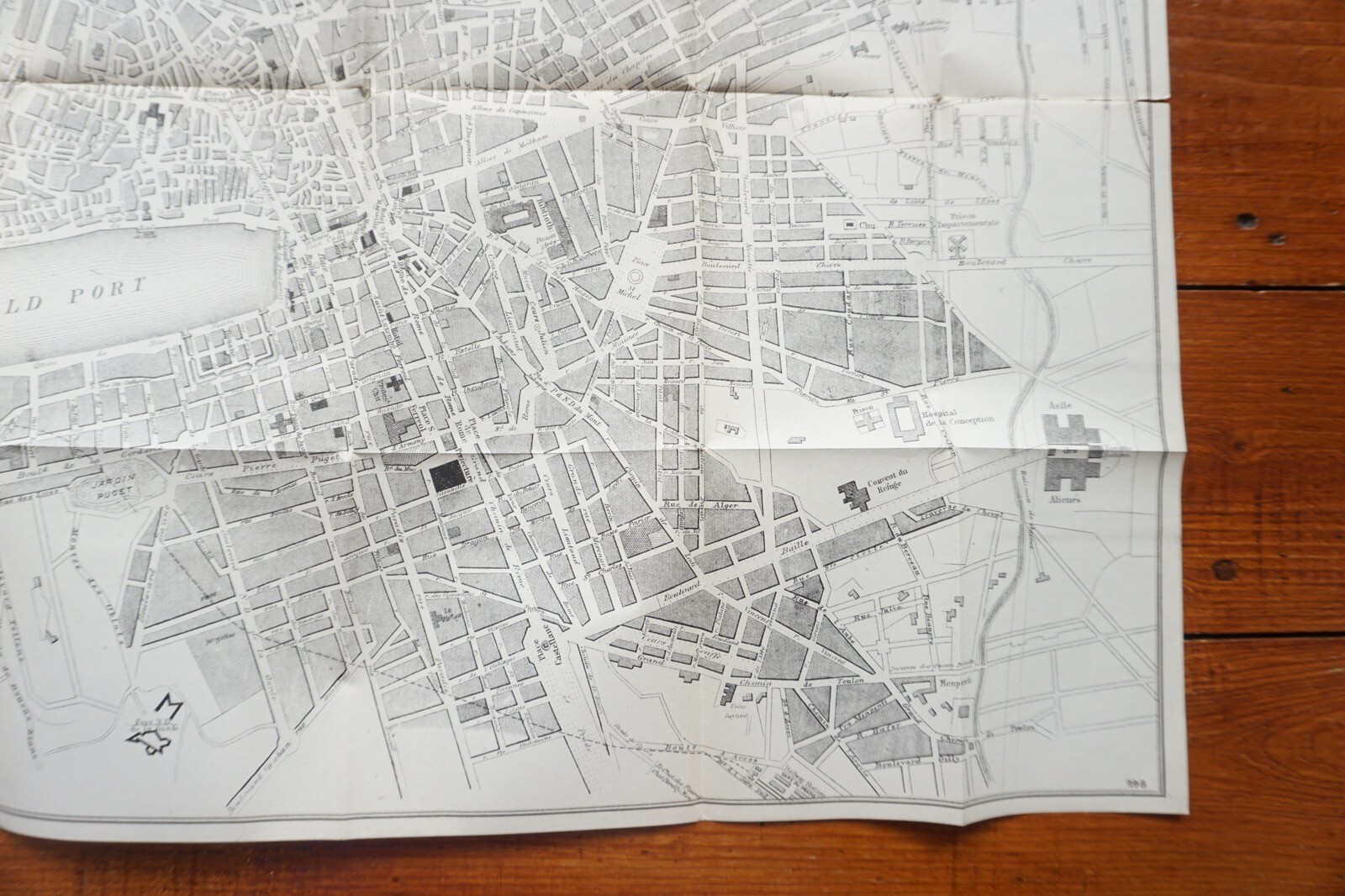 1899 Bradshaws Map of Marseilles France Original Railway Map