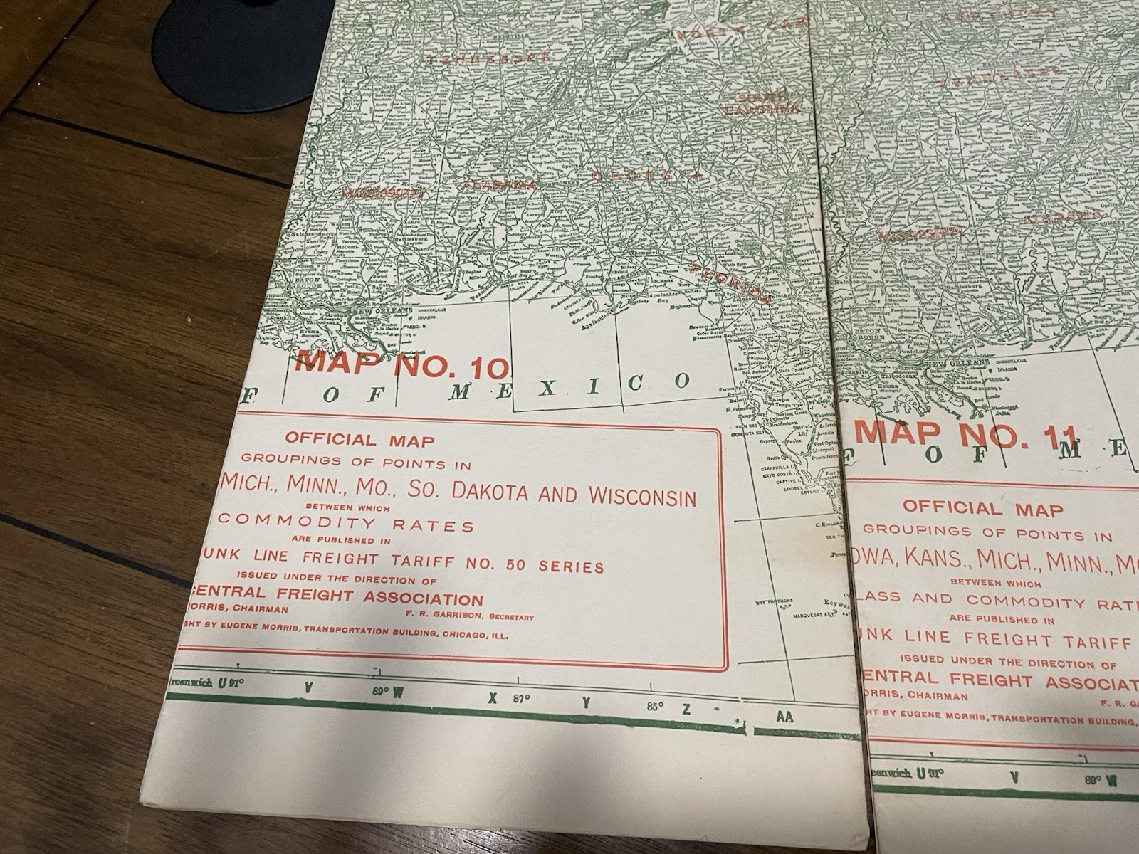 13 Antique Official Railroad Traffic Maps of the United States & Canada