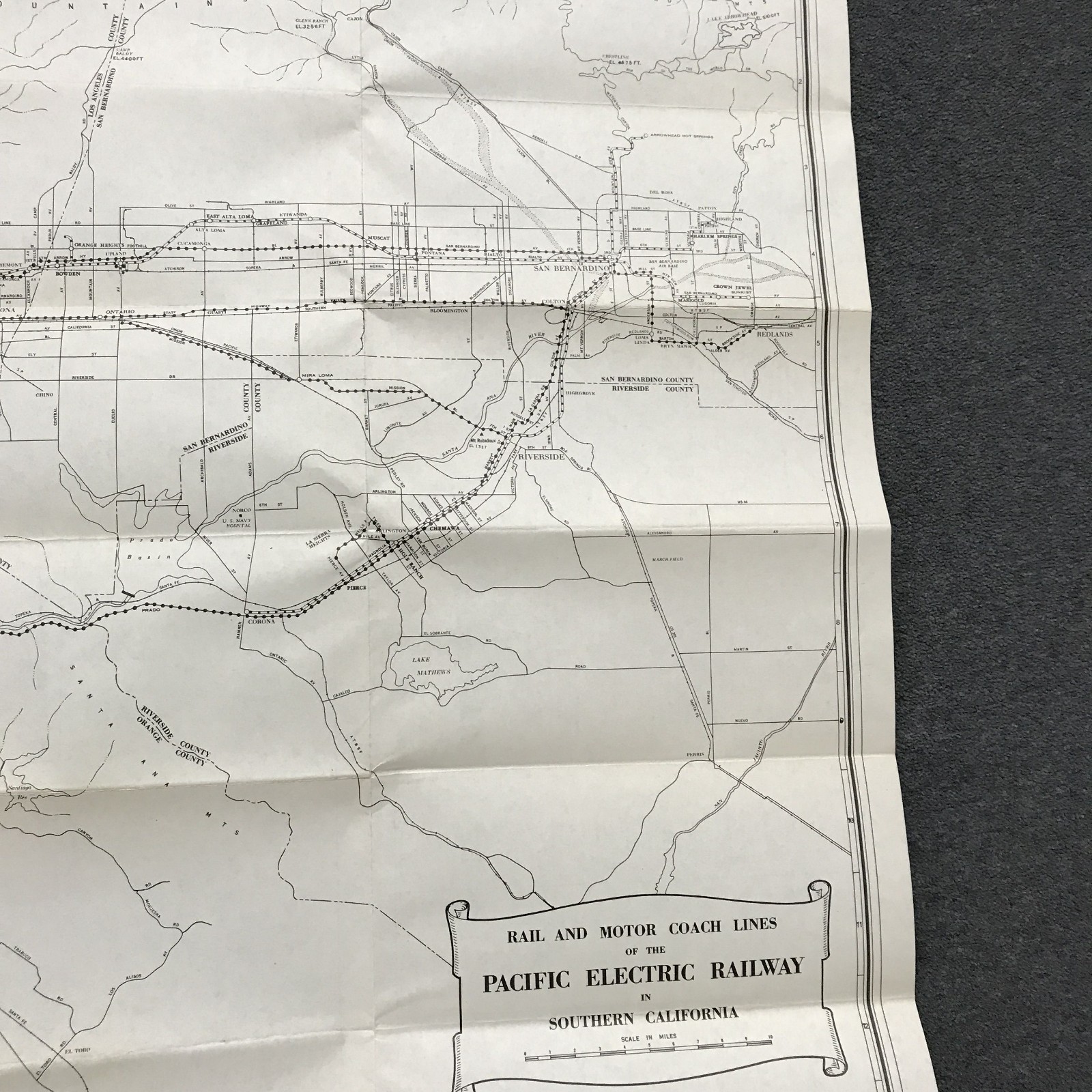 A Map Of Pacific Electric Lines In Southern California – 1952 – System Map