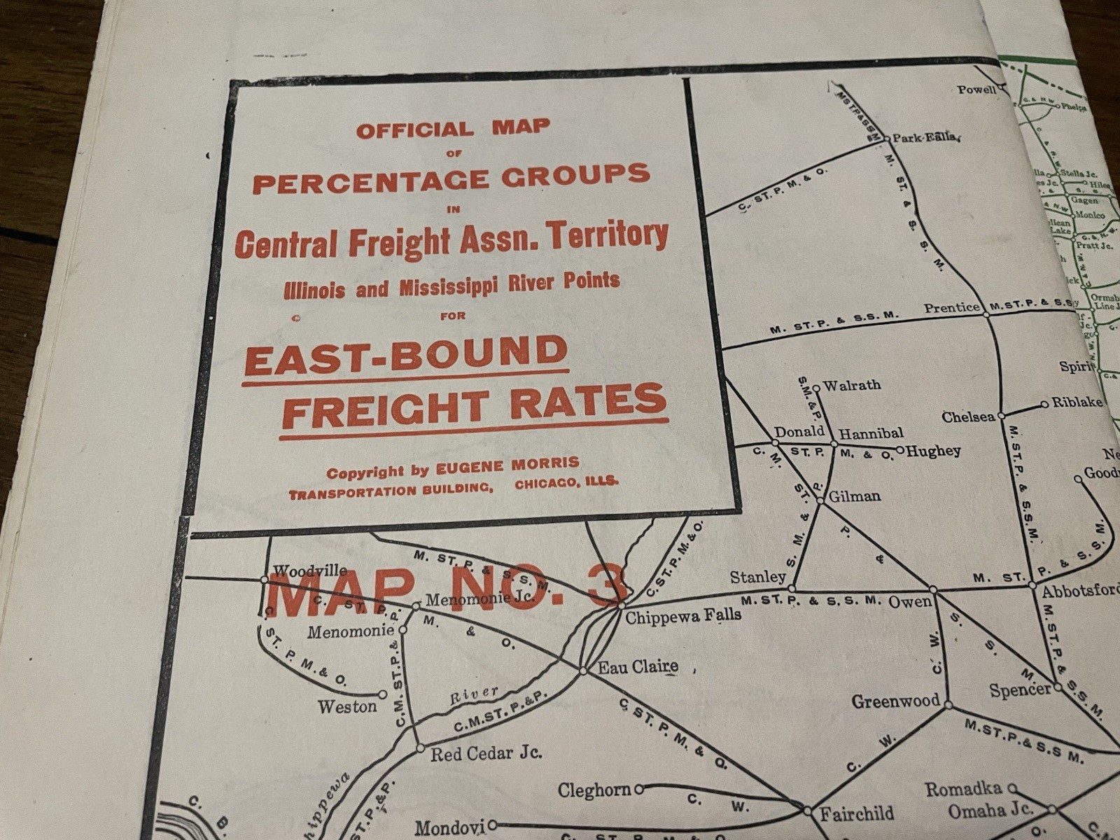 13 Antique Official Railroad Traffic Maps of the United States & Canada