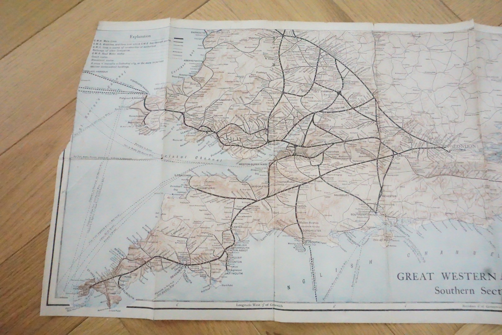 1913 GWR Southern Section Original Railway Map