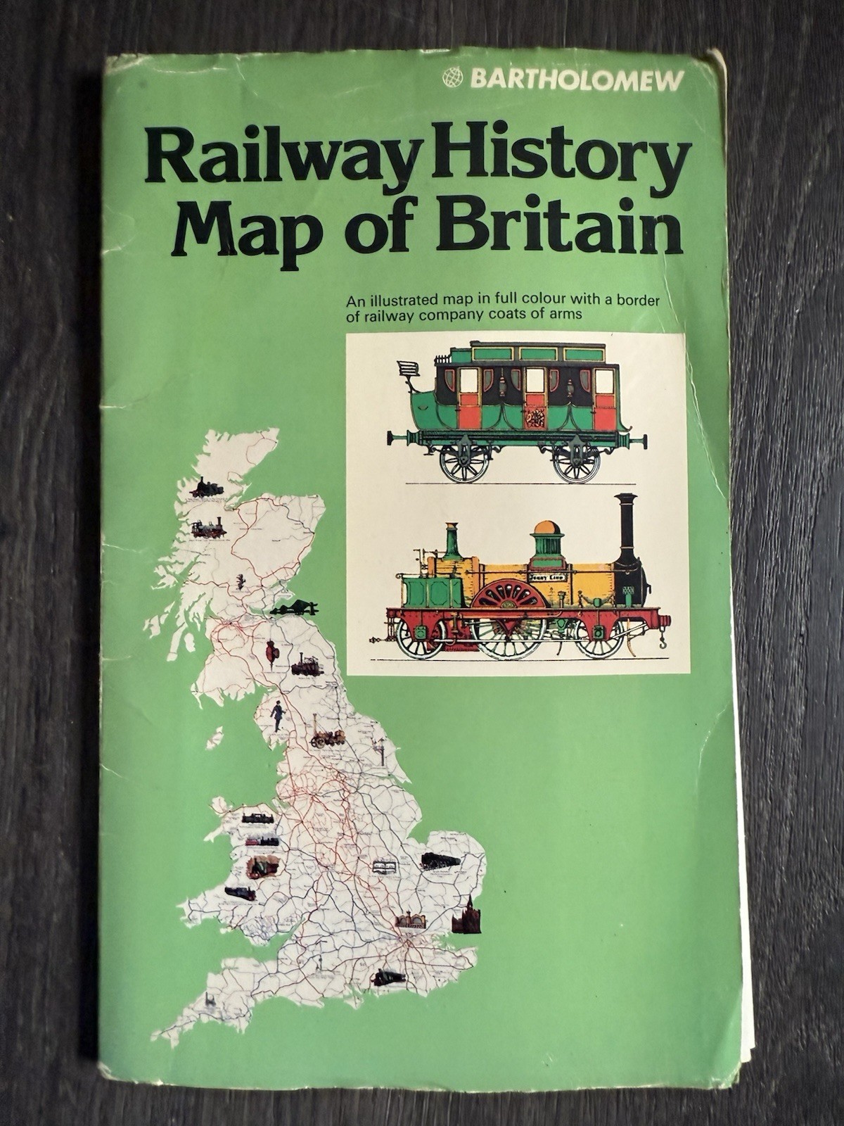 Bartholomew Railway History Map of Britain Vintage Railwayana