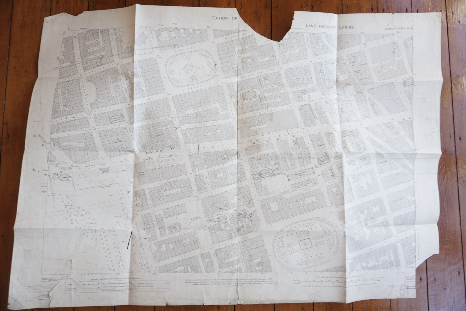 1919 London Portman & Grosvenor Square Marble Arch OS Railway Map