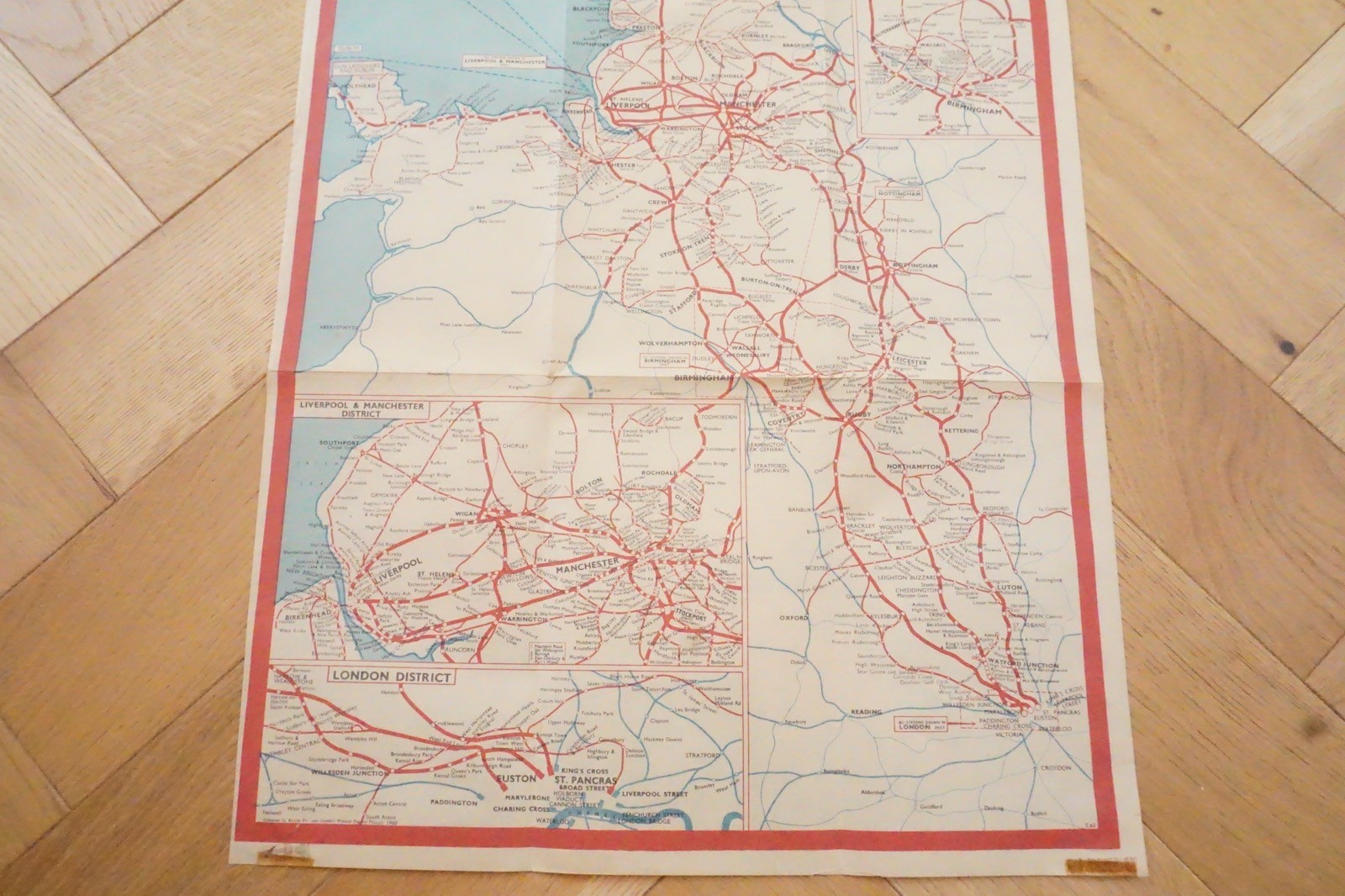 1960 British Rail London Midland Region Passenger Network Railway Map