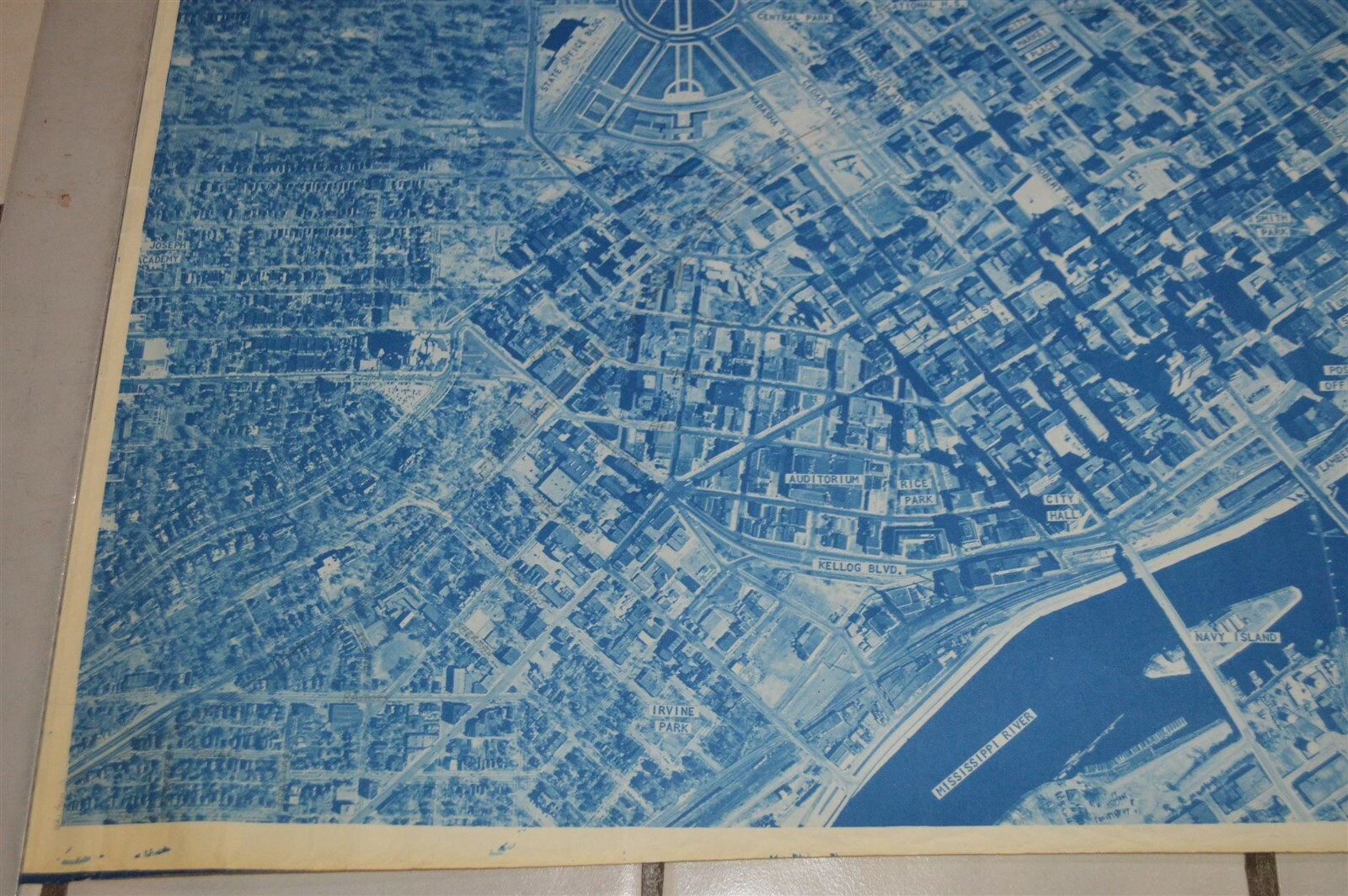 1958 Minnesota Hwy Dept St. Paul Map Railroads Union Station Milwaukee Road