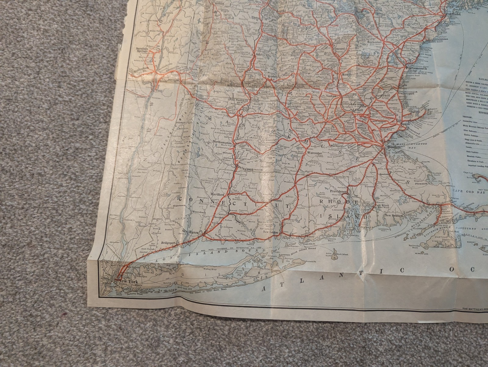 Boston And Maine Railroad Map New England Mountain Lake Seashore Early 1900s