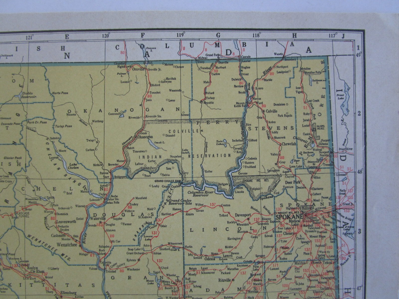 WV WA Vtg 1945 WEST VIRGINIA RAILROAD Map ROWLESBURG & SOUTHERN RR or WASHINGTON