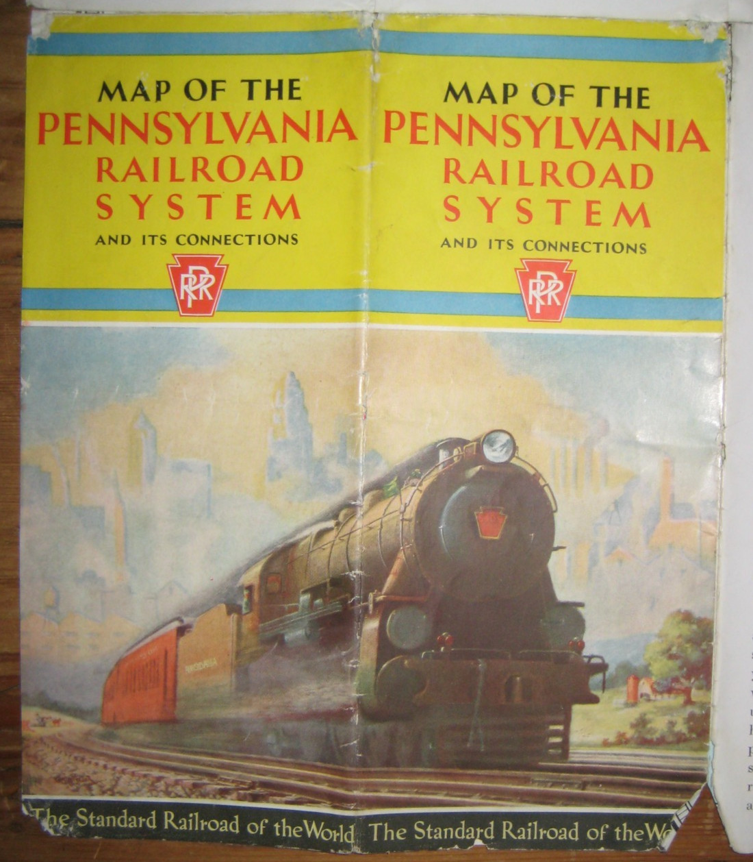 1934, Full United States Map Of The Pennsylvania Railroad System & Connections